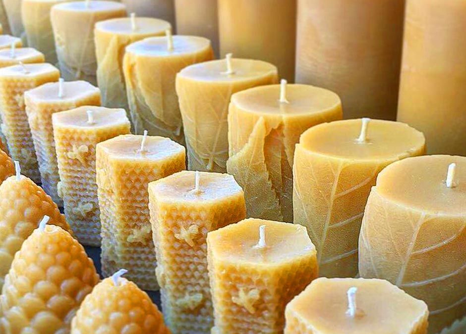 蜂蜜蠟燭排列